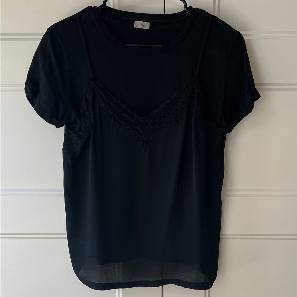 MARELLA Black Camisole with Lace Detail - Picture 4 of 7